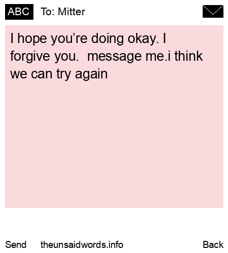 unsent message to Mitter