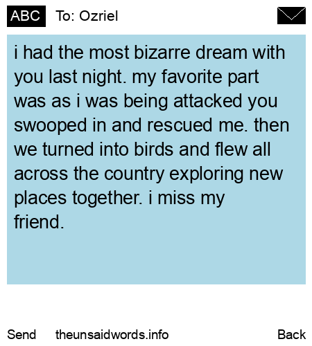 unsent message to Ozriel