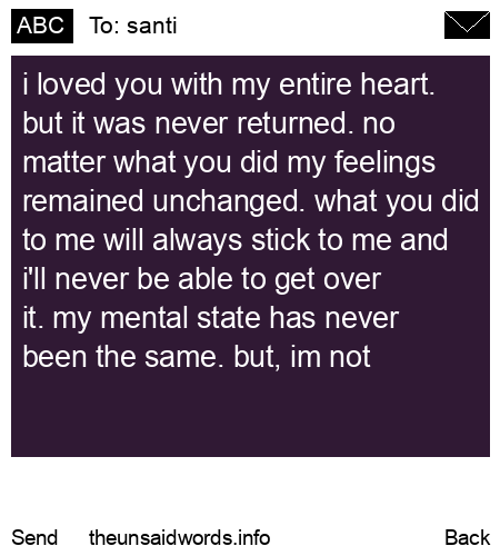 unsent message to santi