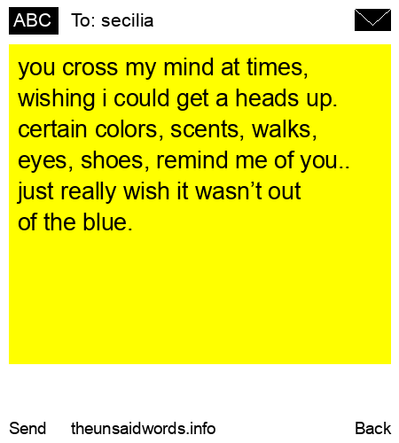 unsent message to secilia