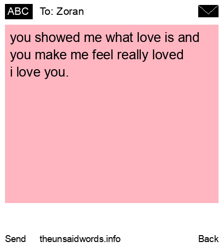 unsent message to Zoran