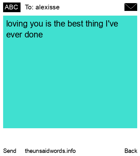 unsent message to alexisse
