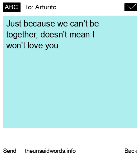 unsent message to Arturito