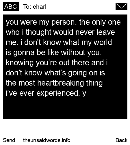 unsent message to charl