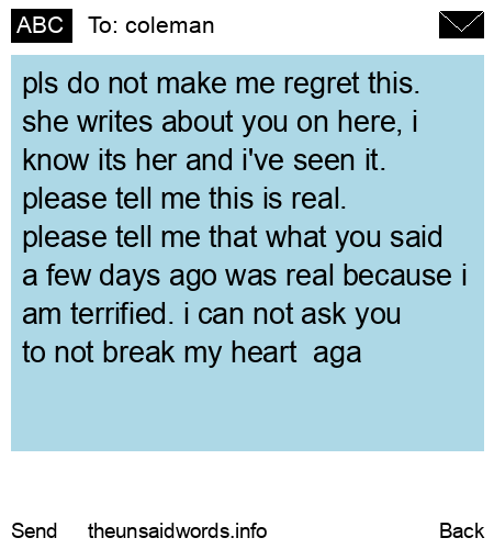 unsent message to coleman