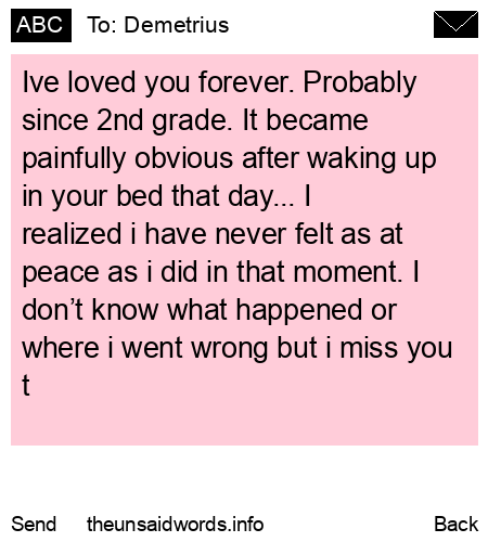 unsent message to Demetrius