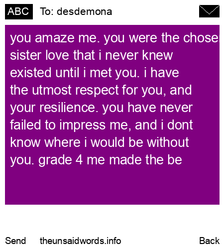 unsent message to desdemona