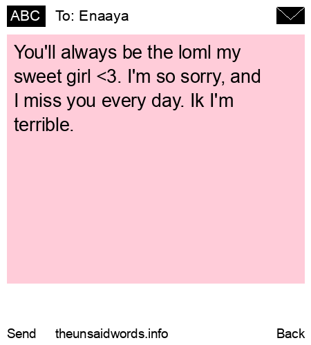 unsent message to Enaaya