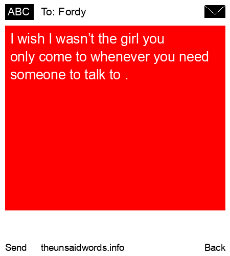unsent message to Fordy