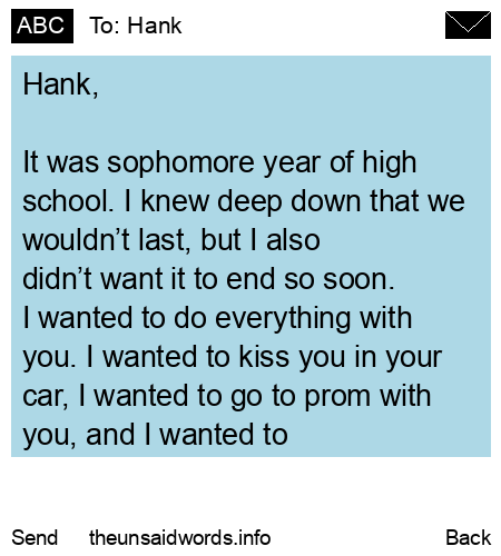 unsent message to Hank