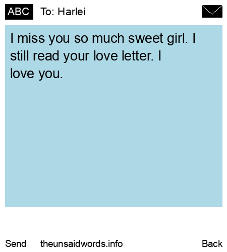 unsent message to Harlei