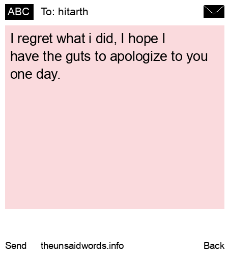 unsent message to hitarth