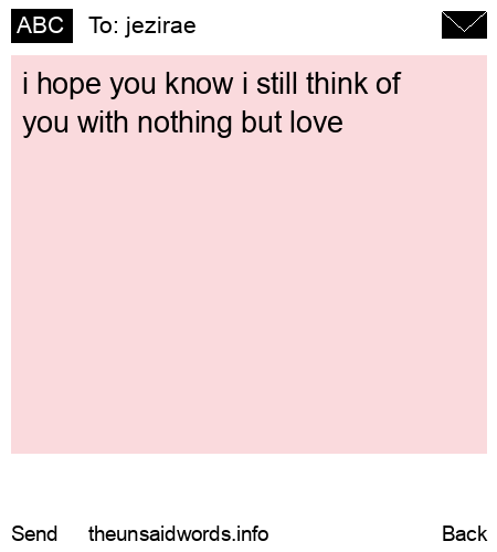 unsent message to jezirae