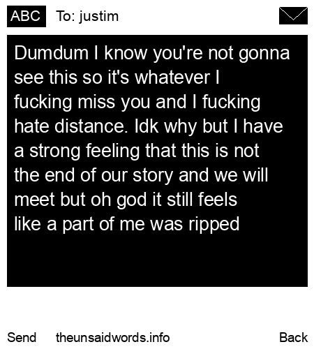 unsent message to justim