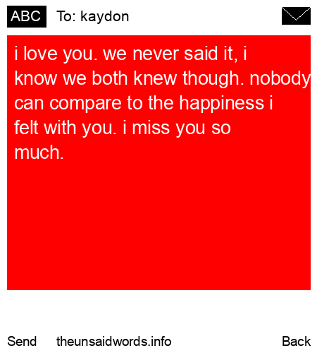 unsent message to kaydon
