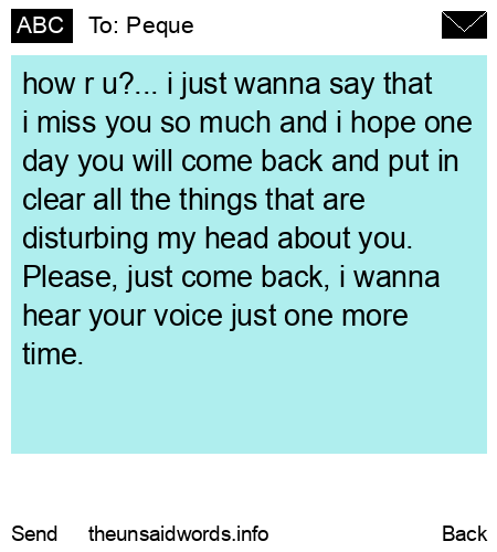 unsent message to Peque