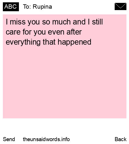unsent message to Rupina