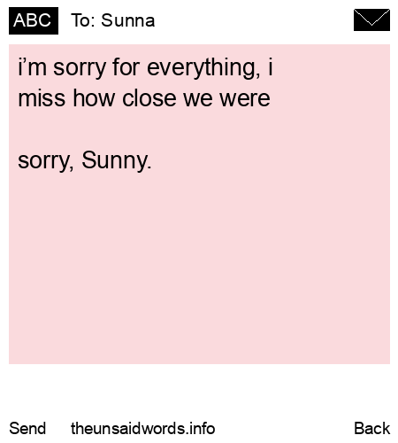 unsent message to Sunna