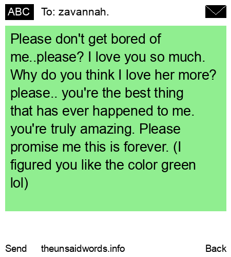 unsent message to zavannah.