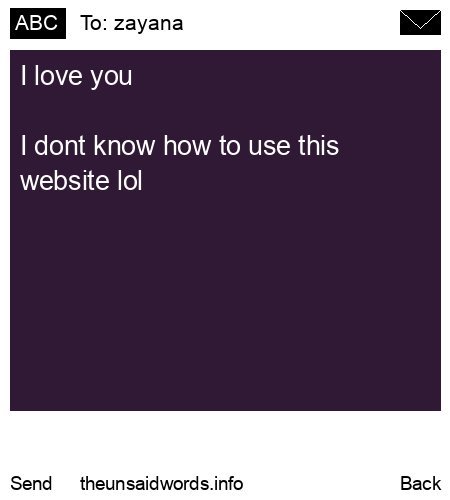 unsent message to zayana