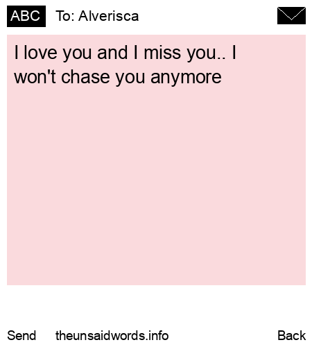 unsent message to Alverisca