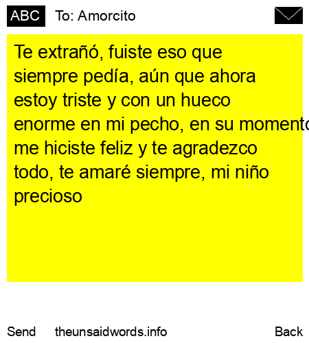 unsent message to Amorcito