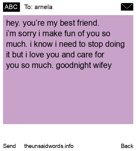 unsent message to arnela