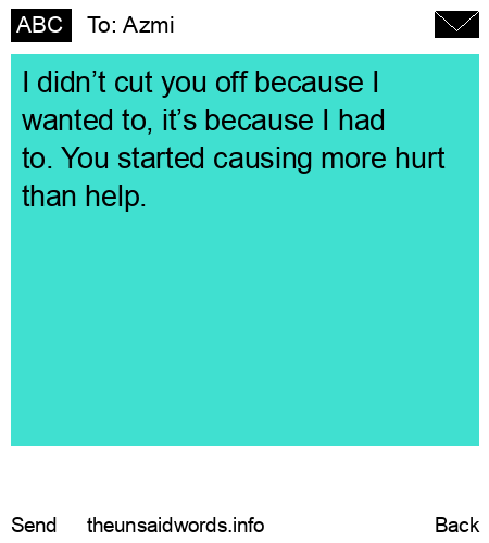 unsent message to Azmi