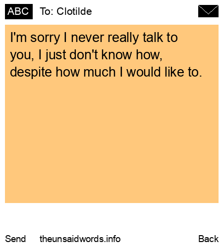 unsent message to Clotilde