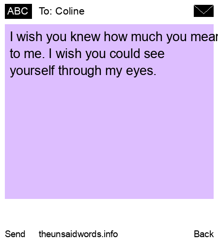 unsent message to Coline