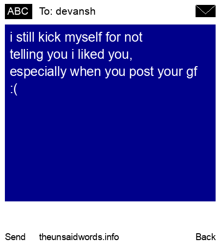 unsent message to devansh