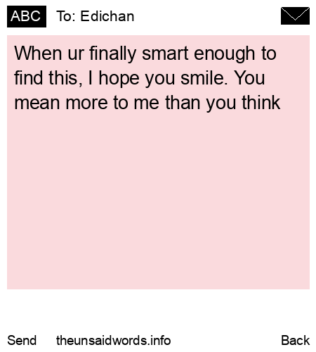 unsent message to Edichan