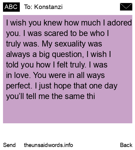 unsent message to Konstanzi