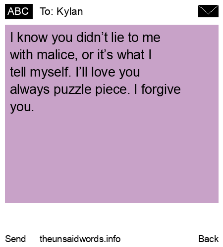 unsent message to Kylan