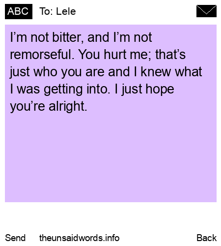 unsent message to Lele