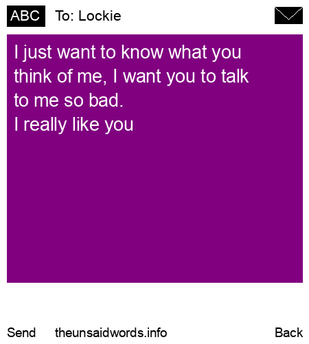 unsent message to Lockie