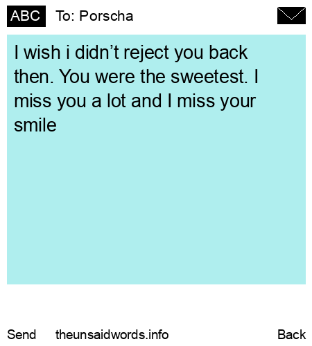 unsent message to Porscha