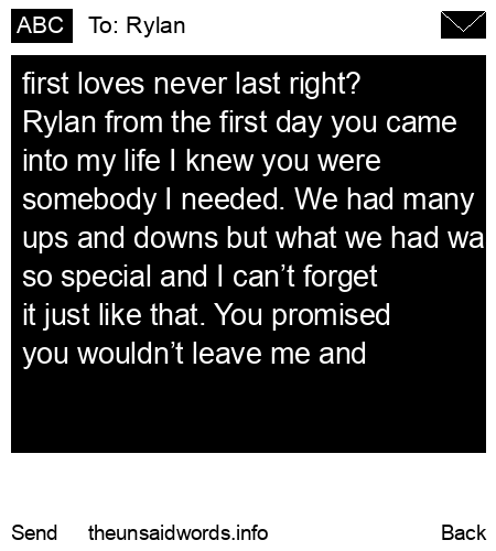 unsent message to Rylan