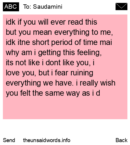 unsent message to Saudamini
