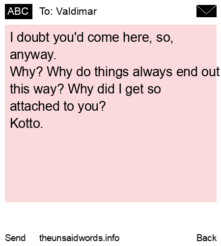 unsent message to Valdimar