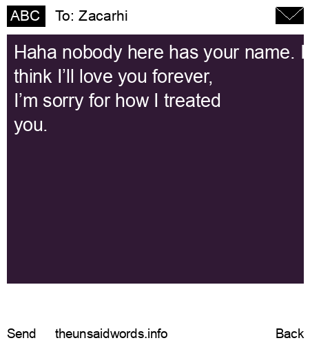 unsent message to Zacarhi