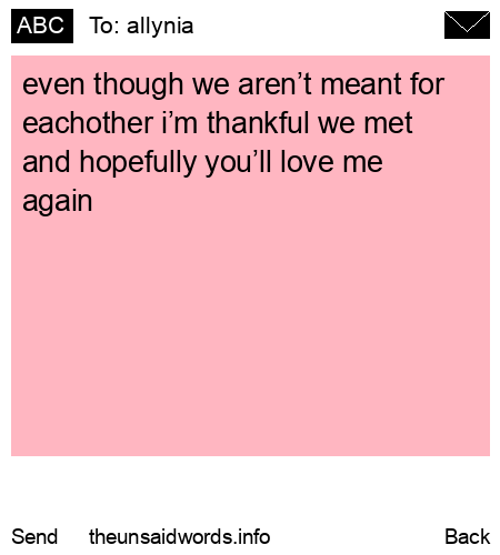 unsent message to allynia