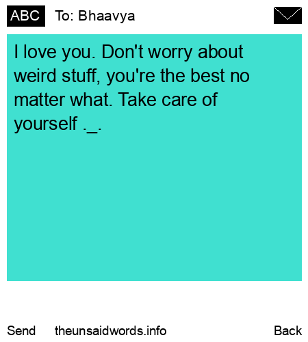 unsent message to Bhaavya 
