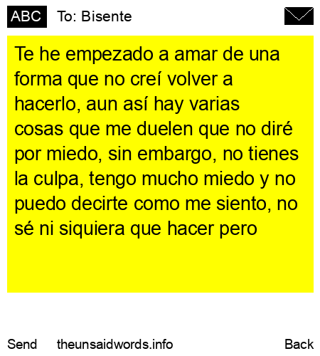 unsent message to Bisente