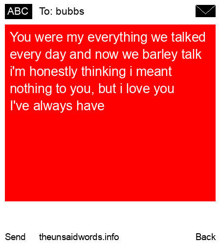 unsent message to bubbs