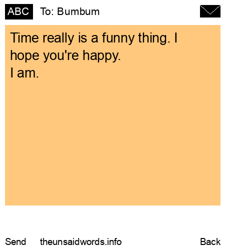 unsent message to Bumbum