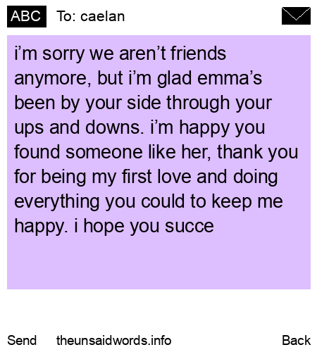 unsent message to caelan
