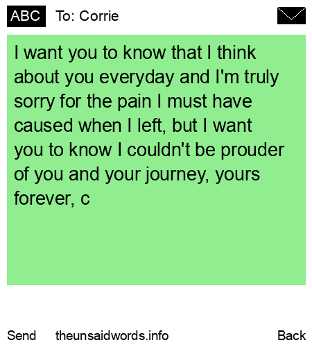 unsent message to Corrie