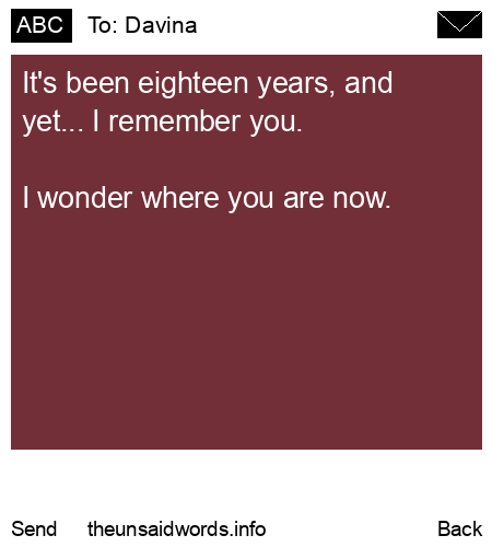 unsent message to Davina