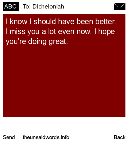 unsent message to Dicheloniah 